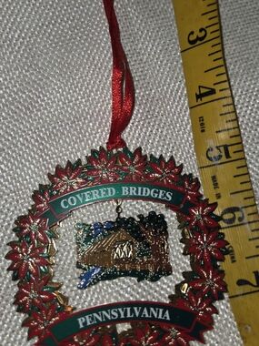 Vintage Pennsylvania covered bridges ornament new without packaging